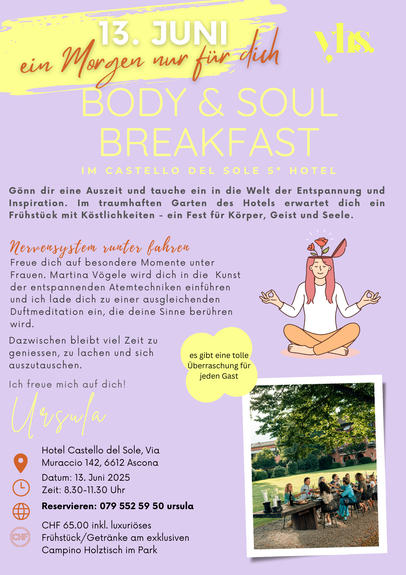 Body & Soul Breakfast - Castello del Sole - 13. Juni 2025 - limited