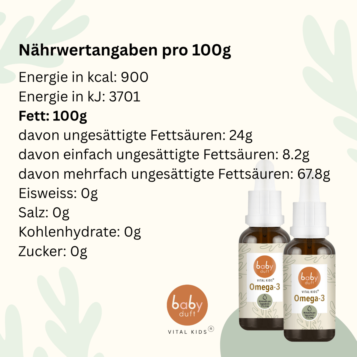 VITAL KIDS® Pflanzliches Omega - 3 - Babyduft®